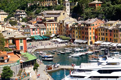 Overlooking the harbor at Portofino